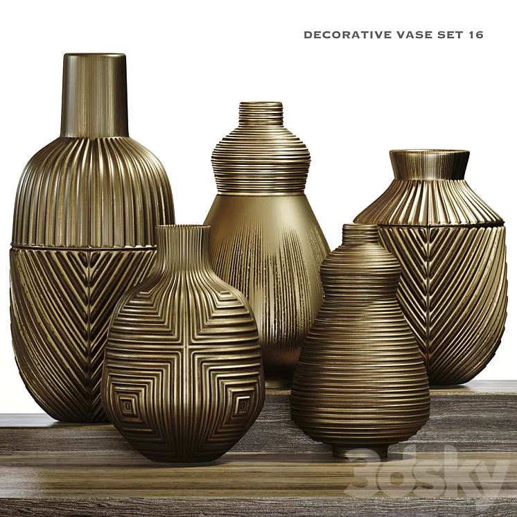 decorative vase set 3D Model