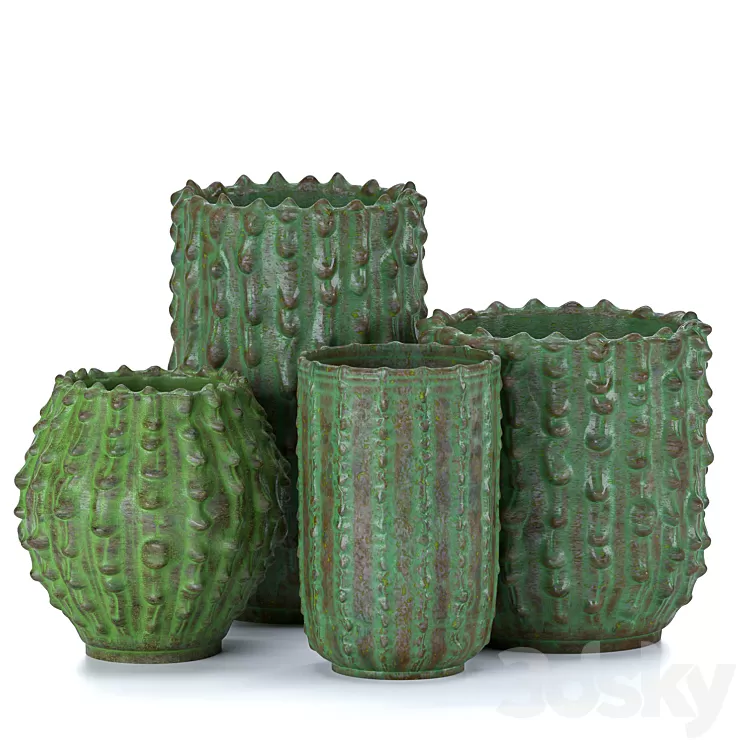Decorative vases Cactus 3D Model