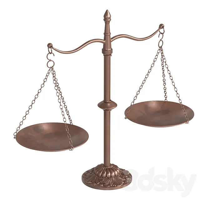 Decorative vintage scales made of aged copper PBR 3D Model Decorative vintage scales made of aged copper PBR 3D Model