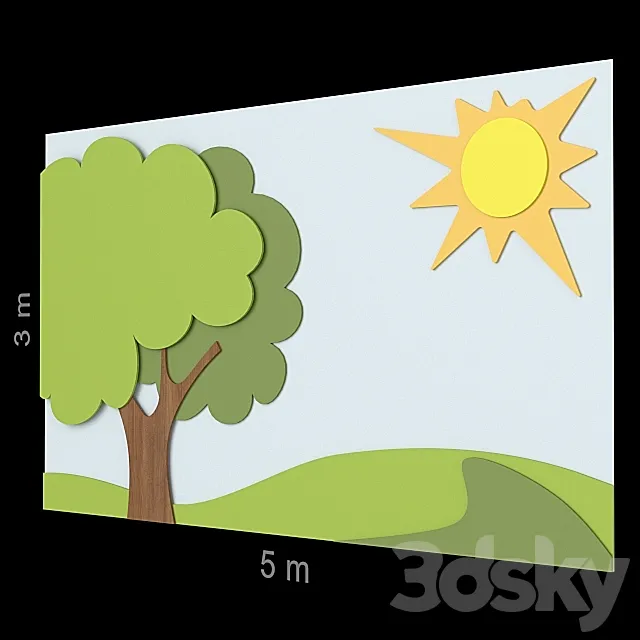 Decorative wall for the nursery 65. 3D Model