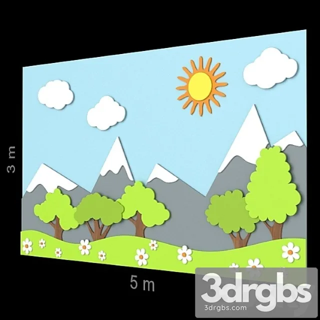 Decorative Wall For The Nursery 69 3D Model Download