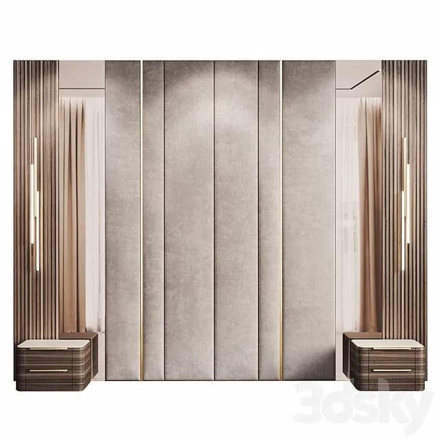 Decorative wall panel and headboard 5 3D Model Decorative wall panel and headboard 5 3D Model