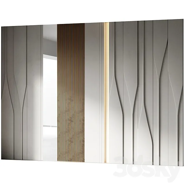 Decorative wall panel composition set 11 3D Model