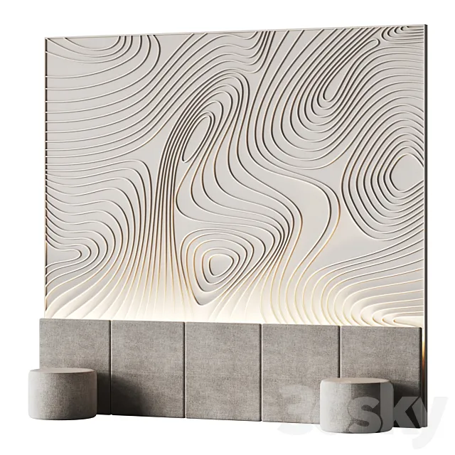 Decorative wall panel for a bedroom with a soft pattern 3D Model Decorative wall panel for a bedroom with a soft pattern 3D Model