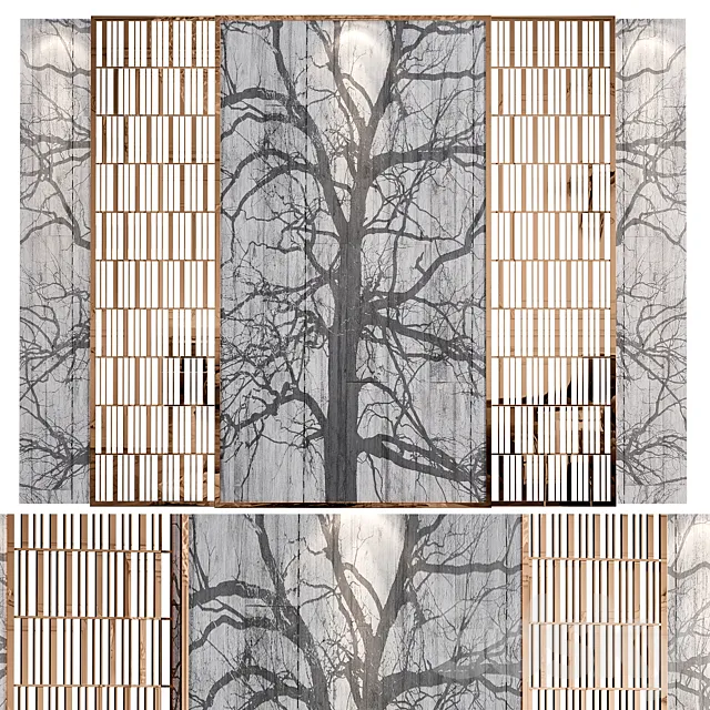 Decorative wall panel for interior 80 3D Model