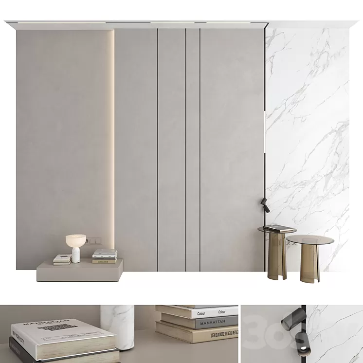 Decorative wall panel set 106 3D Model Free Download