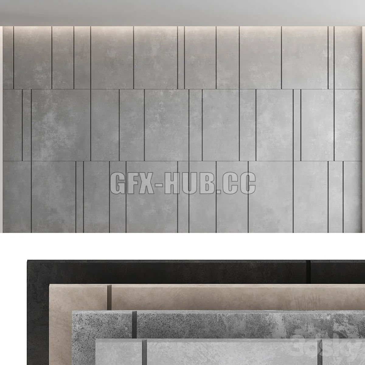 Decorative wall panel set 43 3D Model Decorative wall panel set 43 3D Model