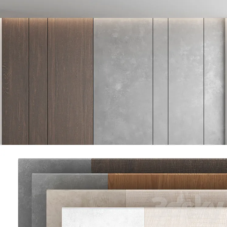 Decorative wall panel set 45 3D Model Free Download