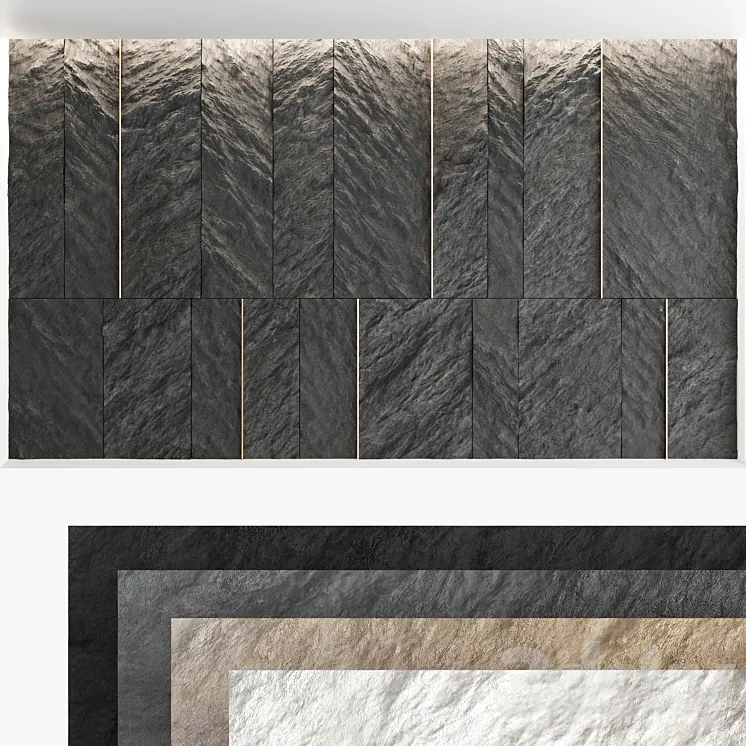 Decorative wall panel set 58 3D Model Free Download