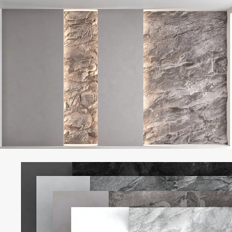 Decorative wall panel set 60 3D Model Free Download