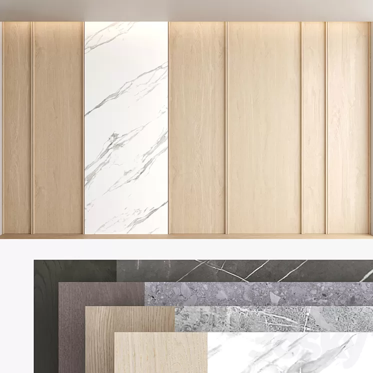 Decorative wall panel set 63 3D Model Decorative wall panel set 63 3D Model