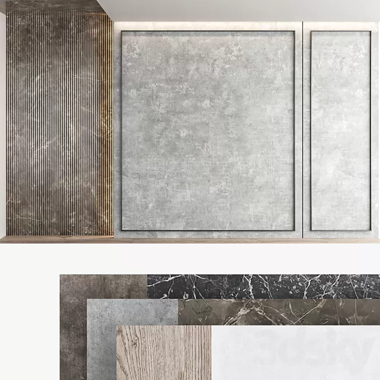 Decorative wall panel set 67 3D Model Decorative wall panel set 67 3D Model