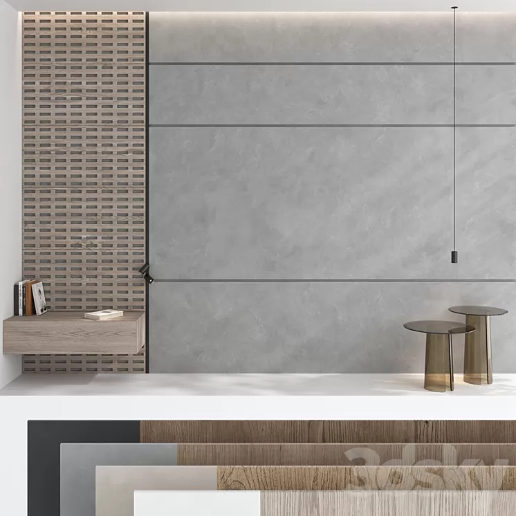 Decorative wall panel set 77 3D Model Free Download