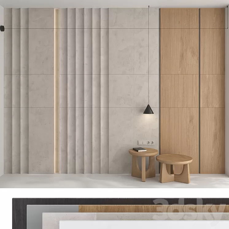 Decorative wall panel set 89 3D Model Free Download