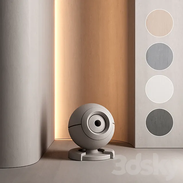 Decorative wall plaster paint colors set 06 3D Model