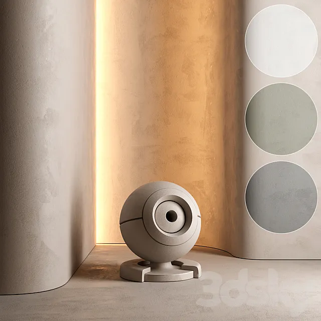 Decorative wall plaster paint colors set 17 3D Model