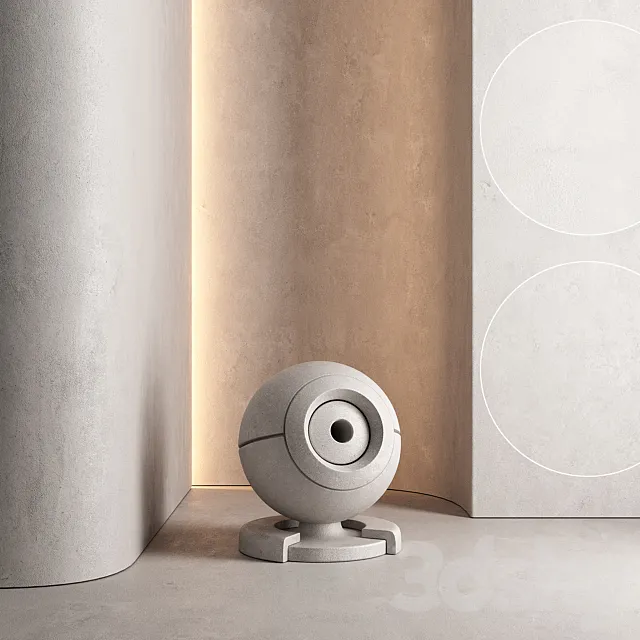 Decorative wall plaster set 3D Model