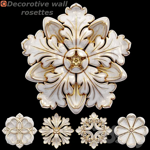 Decorative Wall Rosettes 01 3D Model Decorative Wall Rosettes 01 3D Model