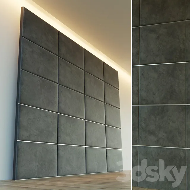 Decorative wall. Soft panel. 6 3DModel Decorative wall. Soft panel. 6 3DModel