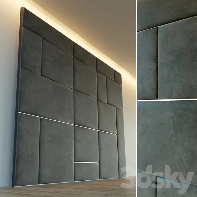 Decorative wall. Soft panel. nineteen 3D Model Decorative wall. Soft panel. nineteen 3D Model