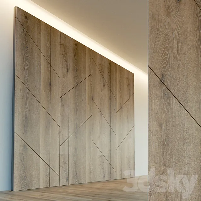 Decorative wall. Wall panel made of wood. one 3D Model Decorative wall. Wall panel made of wood. one 3D Model