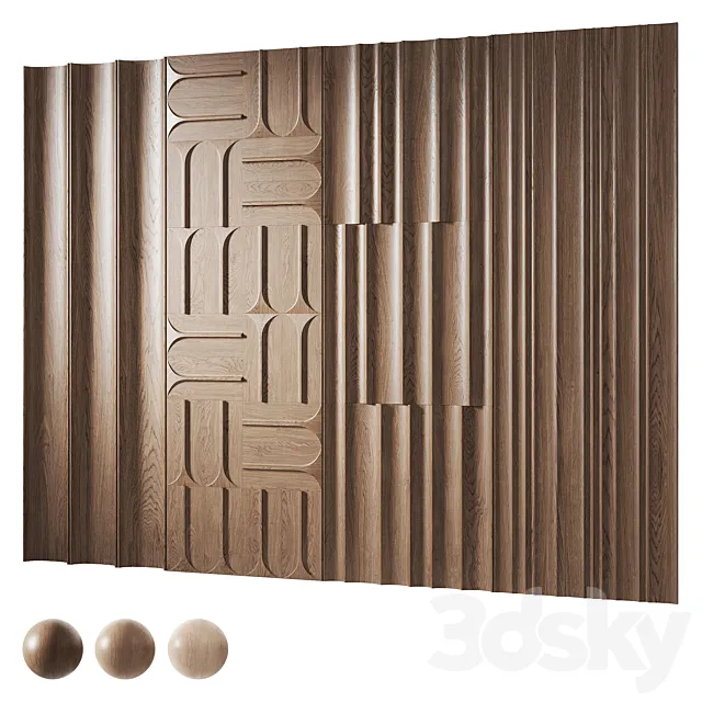 Decorative wood panels 1 3D Model
