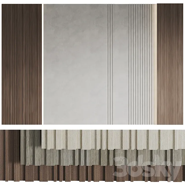 Decorative Wood Wall Panels 3D Model Decorative Wood Wall Panels 3D Model