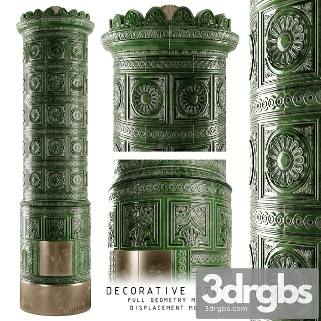 Decorative xix. century tiled stove 3D Model Download