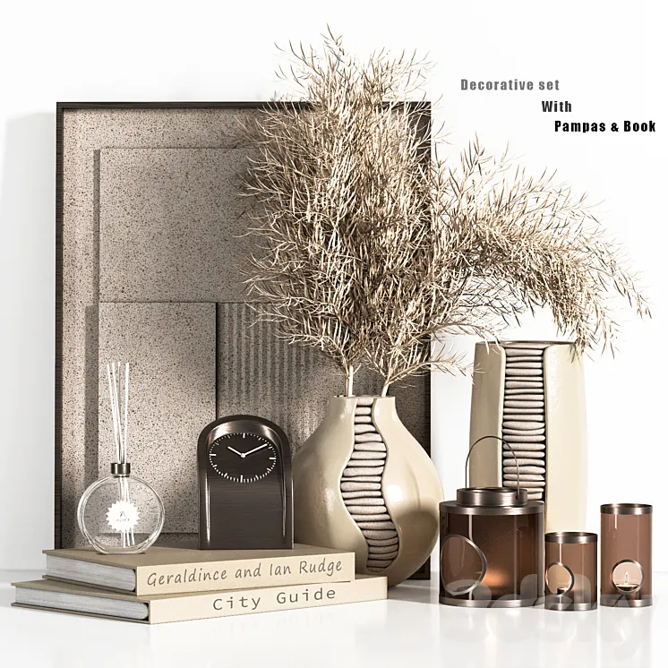 decorative_set_002_be3d 3D Model Free Download