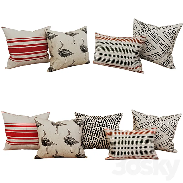 Decorative_set_pillow_40 3D Model Decorative_set_pillow_40 3D Model