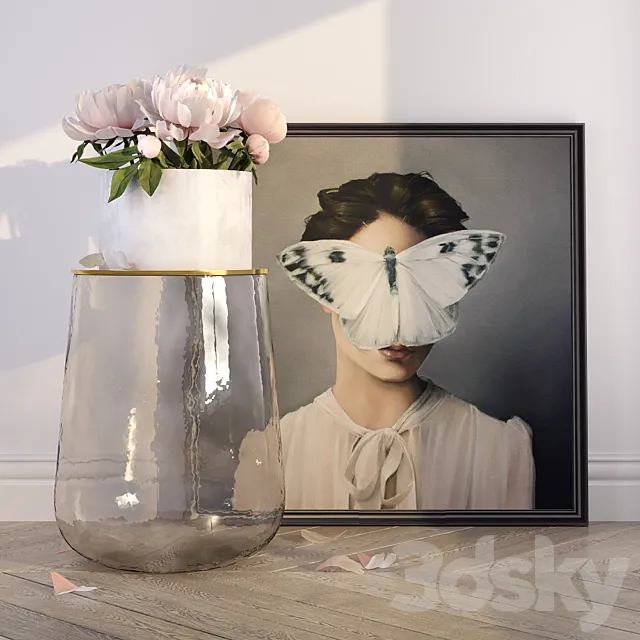 decorative_set_with_peonies 3DModel