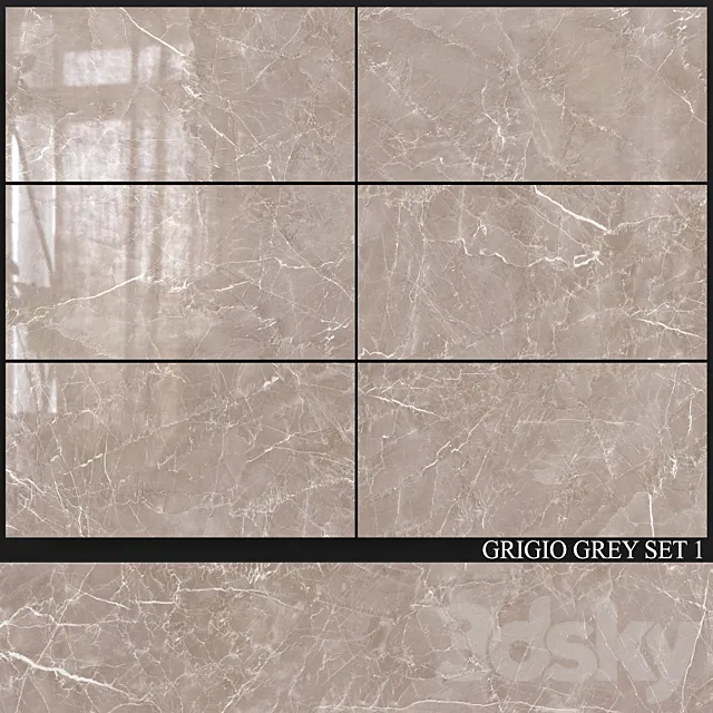 Decovita Grigio Grey 600×1200 Set 1 3D Model