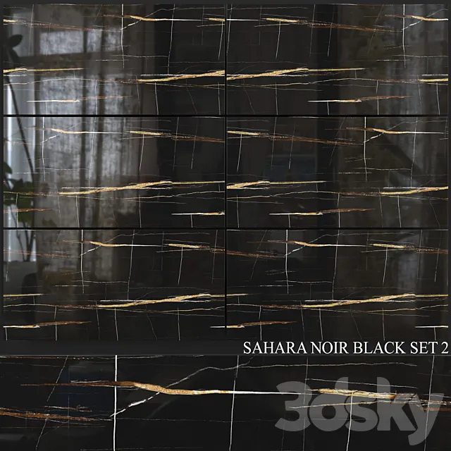 Decovita Sahara Noir Black 600×1200 Set 2 3D Model