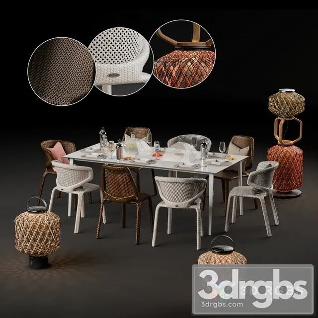 Dedon Diningroom Set 3D Model Download Dedon Diningroom Set 3D Model Download