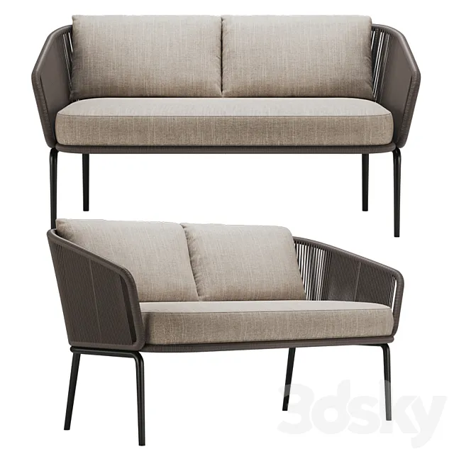 Dedon Rilly 2 Seater sofa 3D Model Dedon Rilly 2 Seater sofa 3D Model