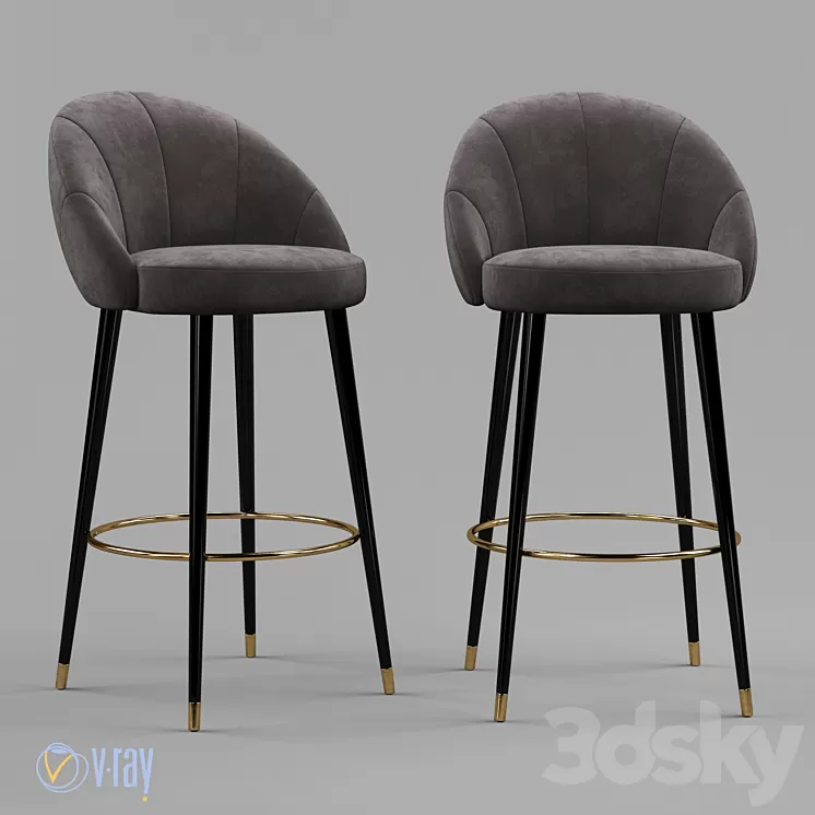 Deep House. Bar stool Ferrara. 3D Model Deep House. Bar stool Ferrara. 3D Model