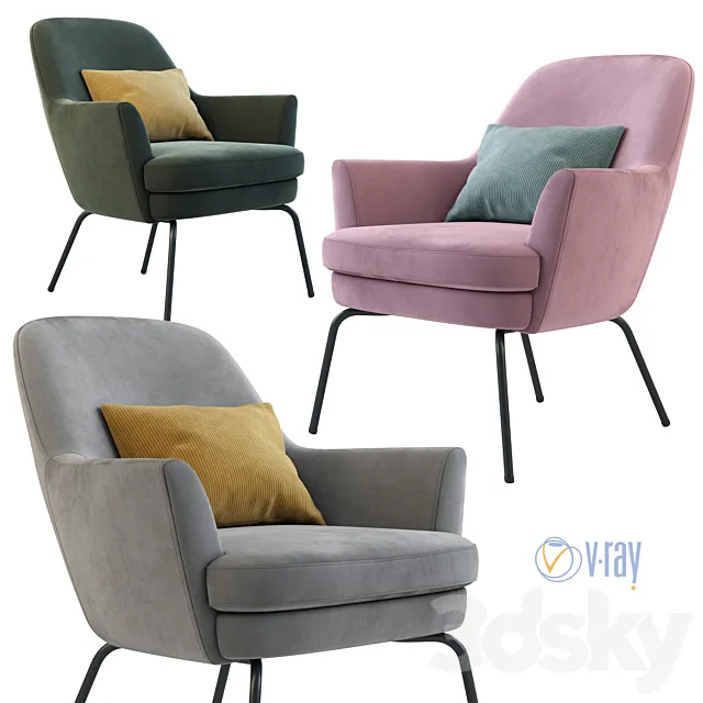 Deephouse. Armchair Zealand. Chisa. Celine. Chloe 3D Model