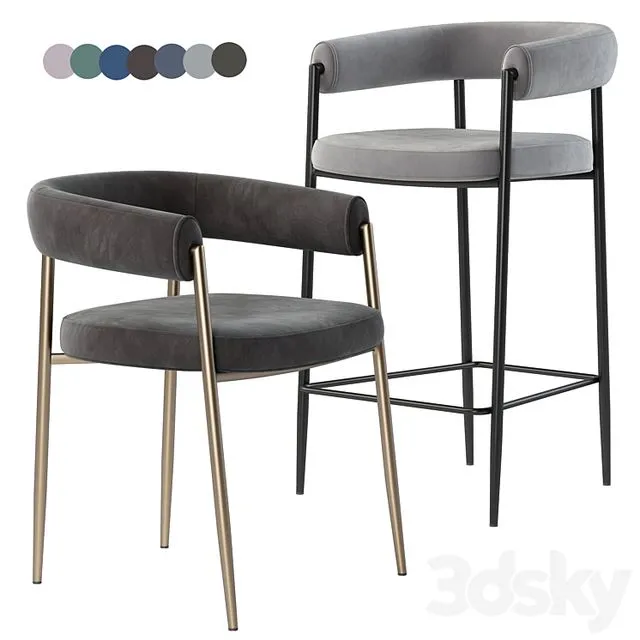 Deephouse Bar Stool Manchester 3D Model