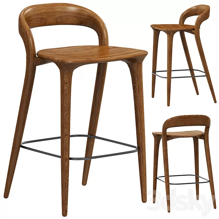 Deephouse semi-bar chair Lugano 3D Model Free Download