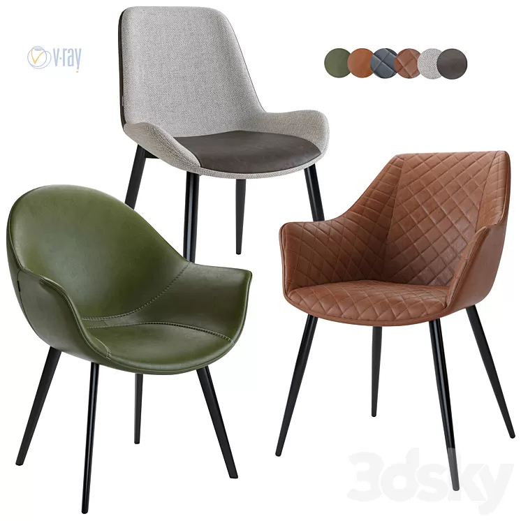Deephouse. Treviso Chair Birmingham Bordeaux 3D Model