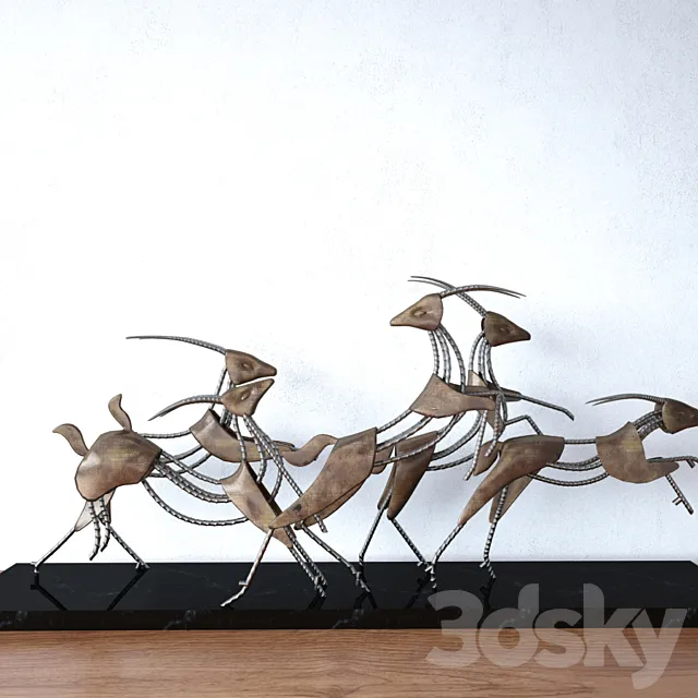 Deer Art Sculpture 3D Model