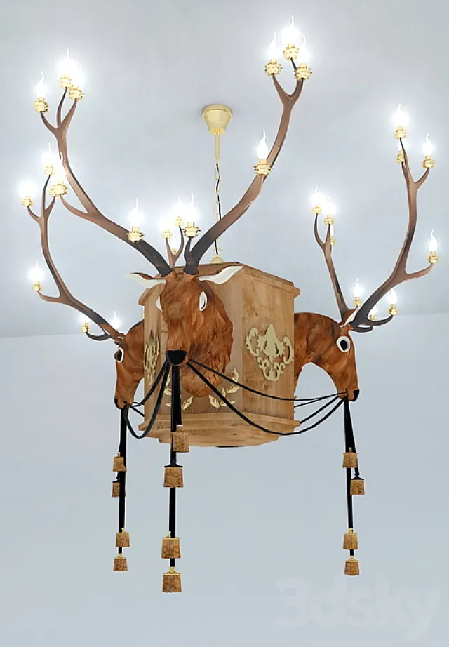 Deer chandelier 3D Model Deer chandelier 3D Model