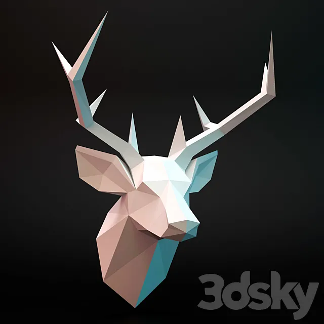 deer head lowpoly 3D Model deer head lowpoly 3D Model