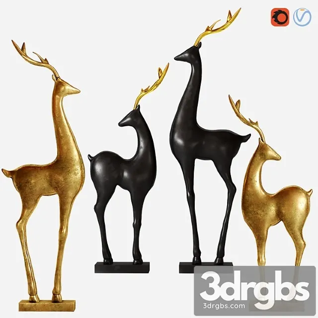 Deer Statue 3D Model Download