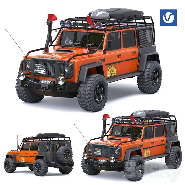 defender off road 3D Model Free Download