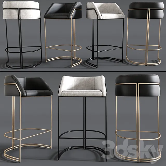 Deja vu bar stool gio pagani 3D Model