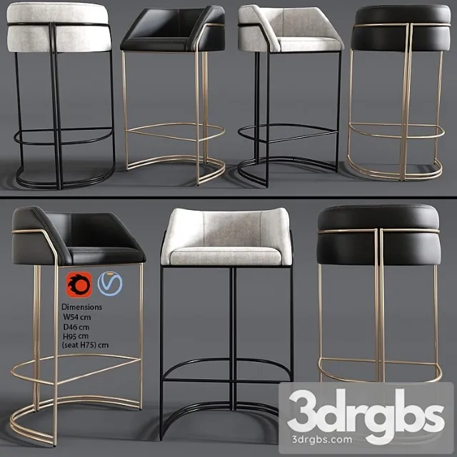 Deja Vu Bar Stool Giopagani 2 3D Model Download