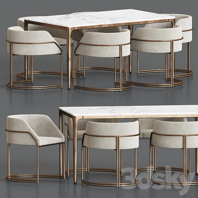 Deja Vu Chair Canto Table Dining Set 3D Model Deja Vu Chair Canto Table Dining Set 3D Model