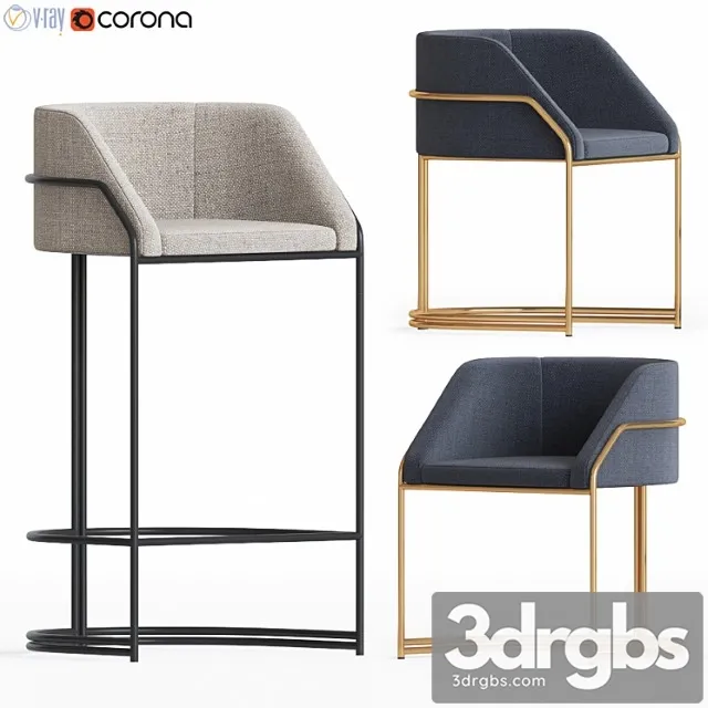 Deja vu giopagani chairs set 2 3D Model Download