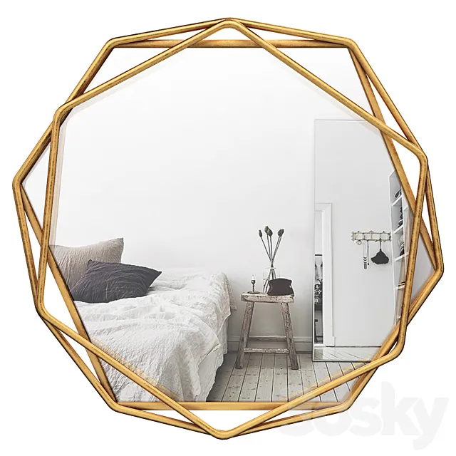 Dekalb Iron Hexagonal Wall Accent Mirror MCRW6197 3DModel Dekalb Iron Hexagonal Wall Accent Mirror MCRW6197 3DModel